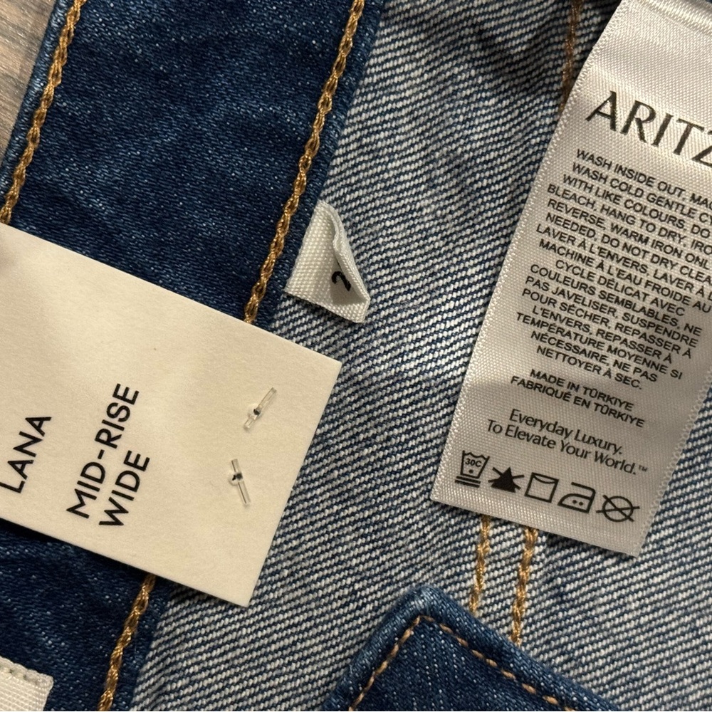 Aritzia Brand New Denim Forum Dark Blue Wide-Leg Jeans - Picture 5 of 7
